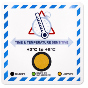 IATA温度管理指針対応 輸送用温度ラベル 2-8℃　IATA Temperature Label with Visual Indicator が新登場　